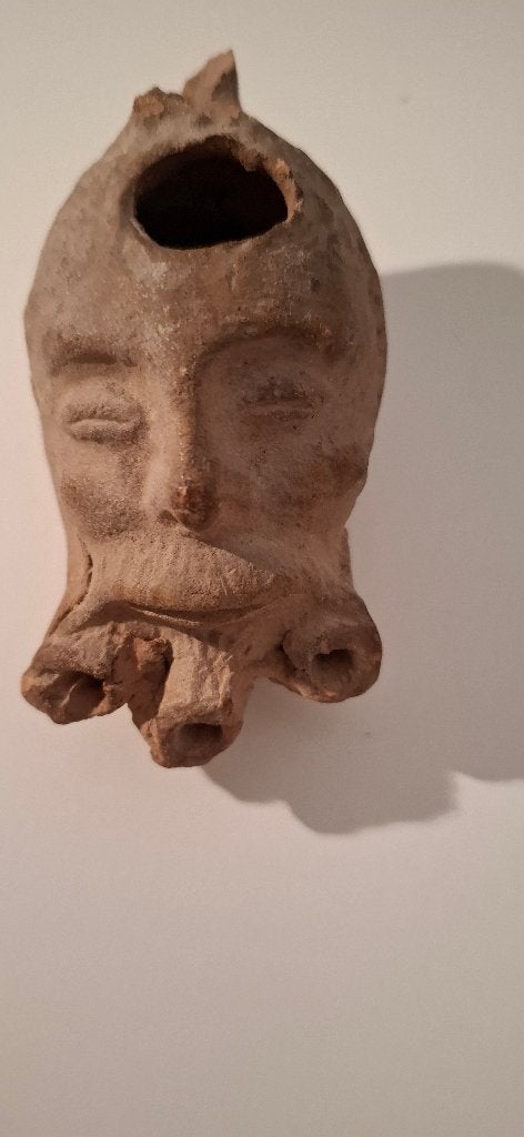 Terracotta olielamp, Antiek en Kunst, Antiek | Keramiek en Aardewerk, Verzenden