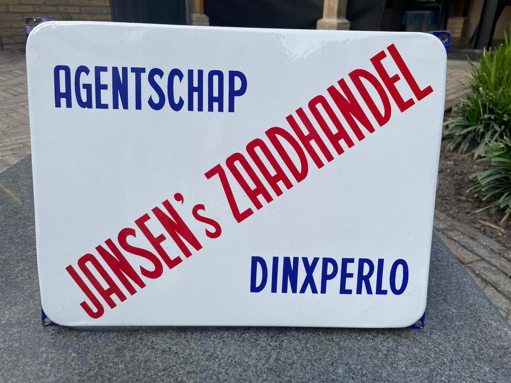 Emaille reclamebord jansen’s zaadhandel, Ophalen of Verzenden