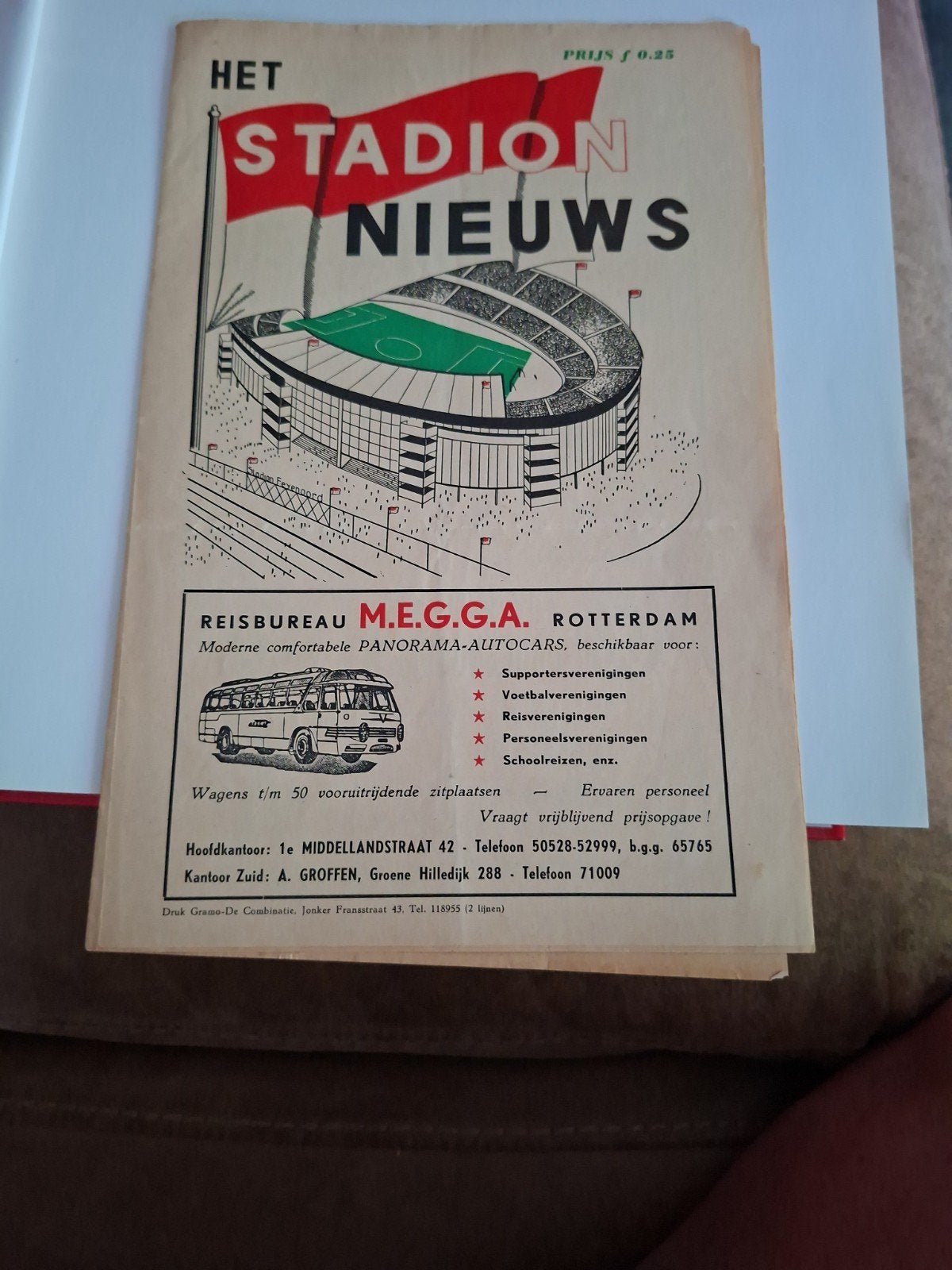 3 Feyenoord Stadion Nieuws programmaboekjes jaren '50/'60, Ophalen, Gebruikt, Feyenoord