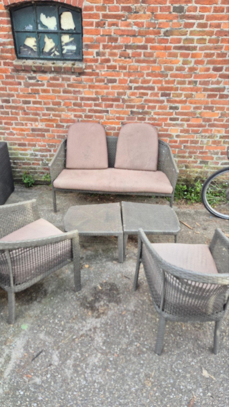 tuinset, 4 zitplaatsen, Gebruikt, Ophalen of Verzenden, Wicker