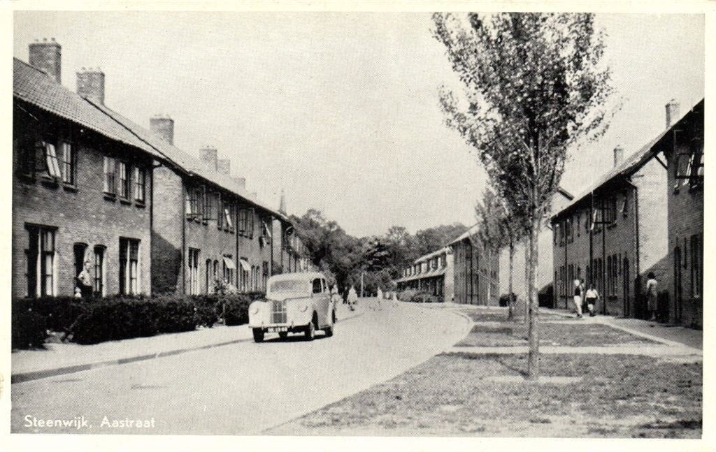 Steenwijk, Aastraat - auto - ongelopen, Verzenden, 1940 tot 1960, Ongelopen, Overijssel