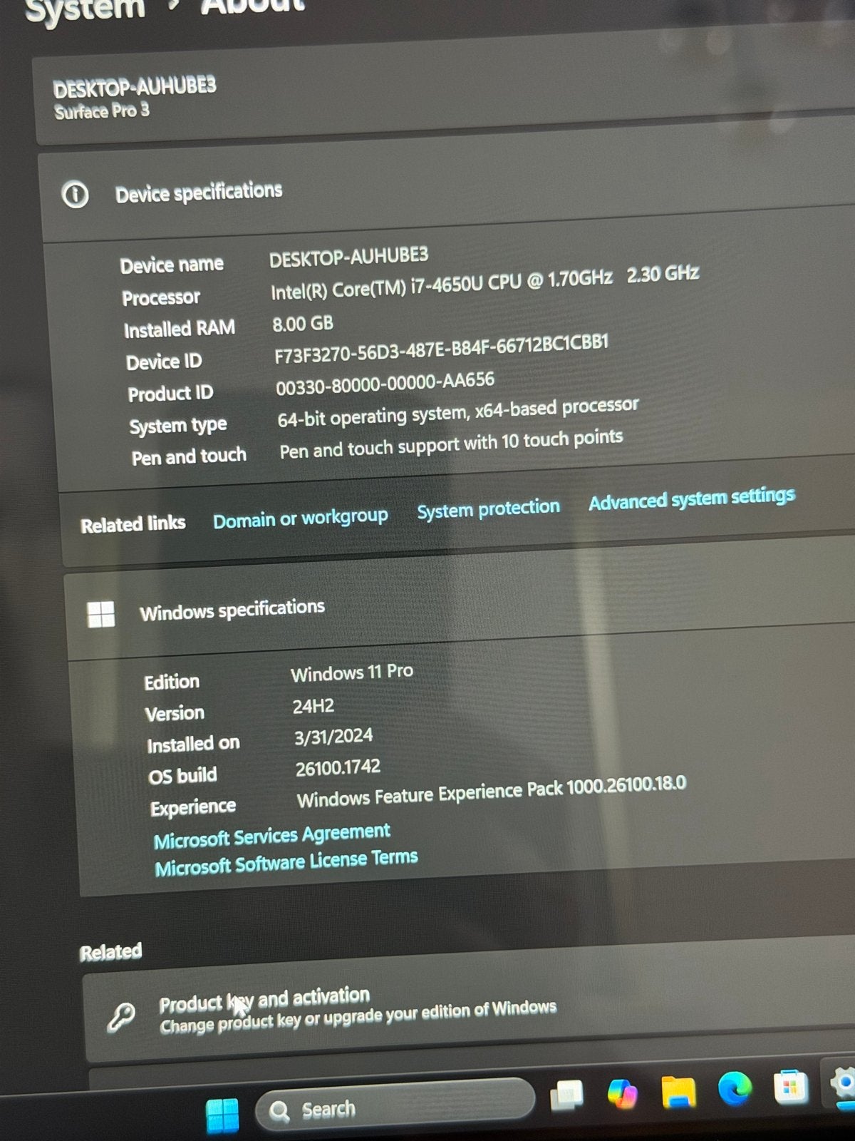 Microsoft Surface Pro 3 - i7, 8GB RAM, Windows 11 Pro, Computers en Software, 2 tot 3 Ghz, Qwerty, 8 GB, Ophalen of Verzenden