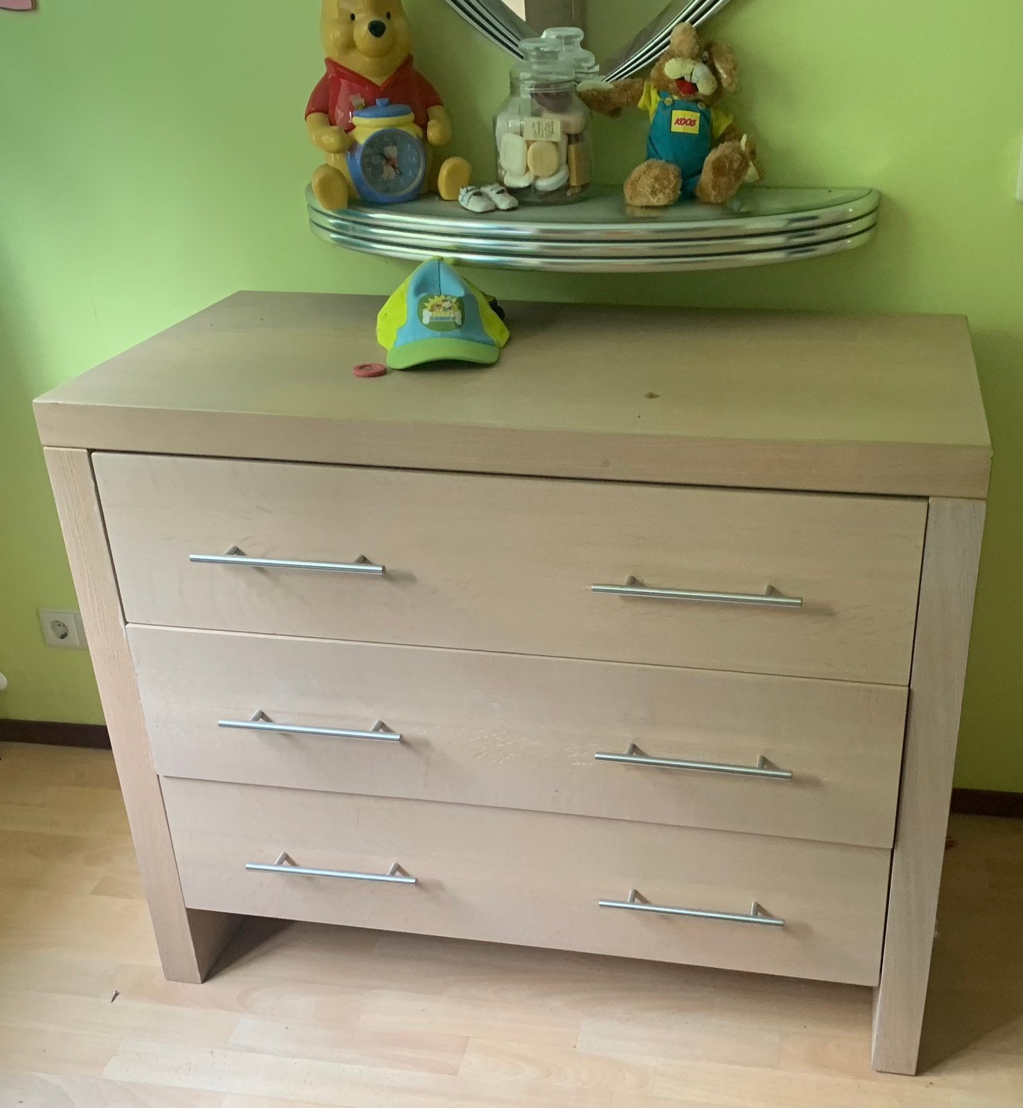 Complete Babypark Block babykamer – wit/eiken, Kinderen en Baby's, Ophalen, Kast, 50 tot 70 cm, 105 cm of meer
