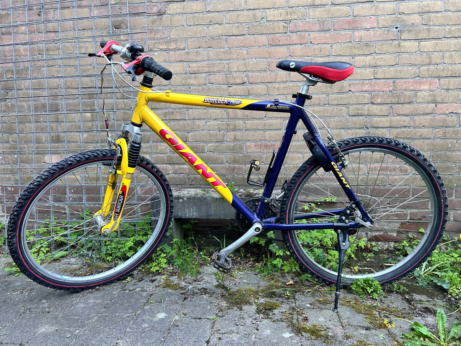 Giant Boulder Team Mountainbike - Geel/Blauw, Ophalen, Gebruikt, Hardtail, Giant