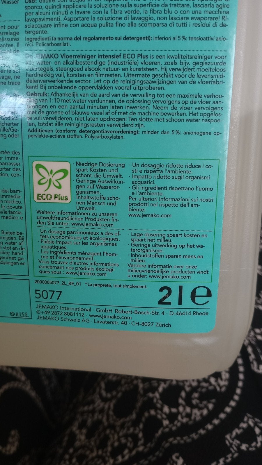 Jemako vloerreiniger, Eco plus. Ook te gebruiken in machines, Huis en Inrichting, Schoonmaakartikelen, Ophalen