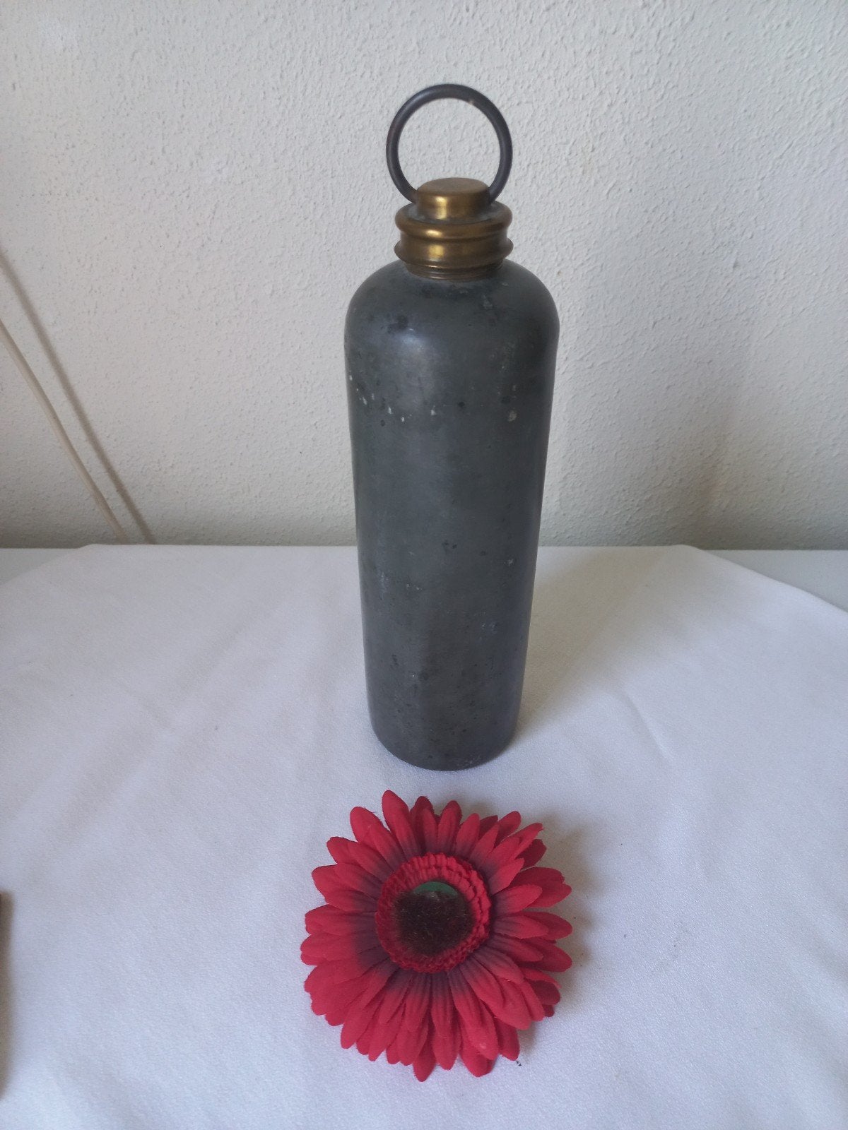 Oude Tinnen Waterkruik - 28 cm hoog, Antiek en Kunst, Ophalen of Verzenden