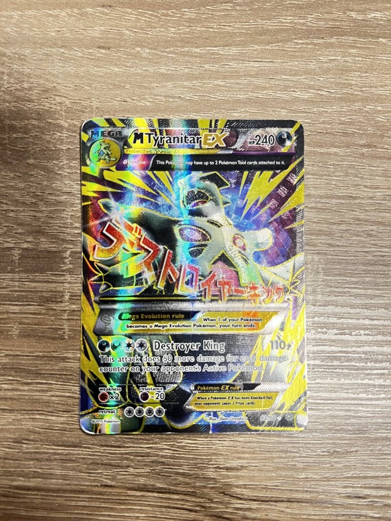 M Tyranitar-EX 92/98 Full Art uit XY Ancient Origins, Ophalen of Verzenden, Gebruikt, Losse kaart, Foil
