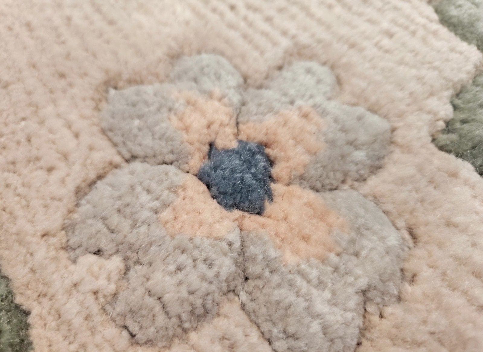 Handgeknoopt oosters rond wol tapijt bloemen rand 210x210cm, Klassiek, Bloemmotief, Groen, Ophalen of Verzenden, Zo goed als nieuw