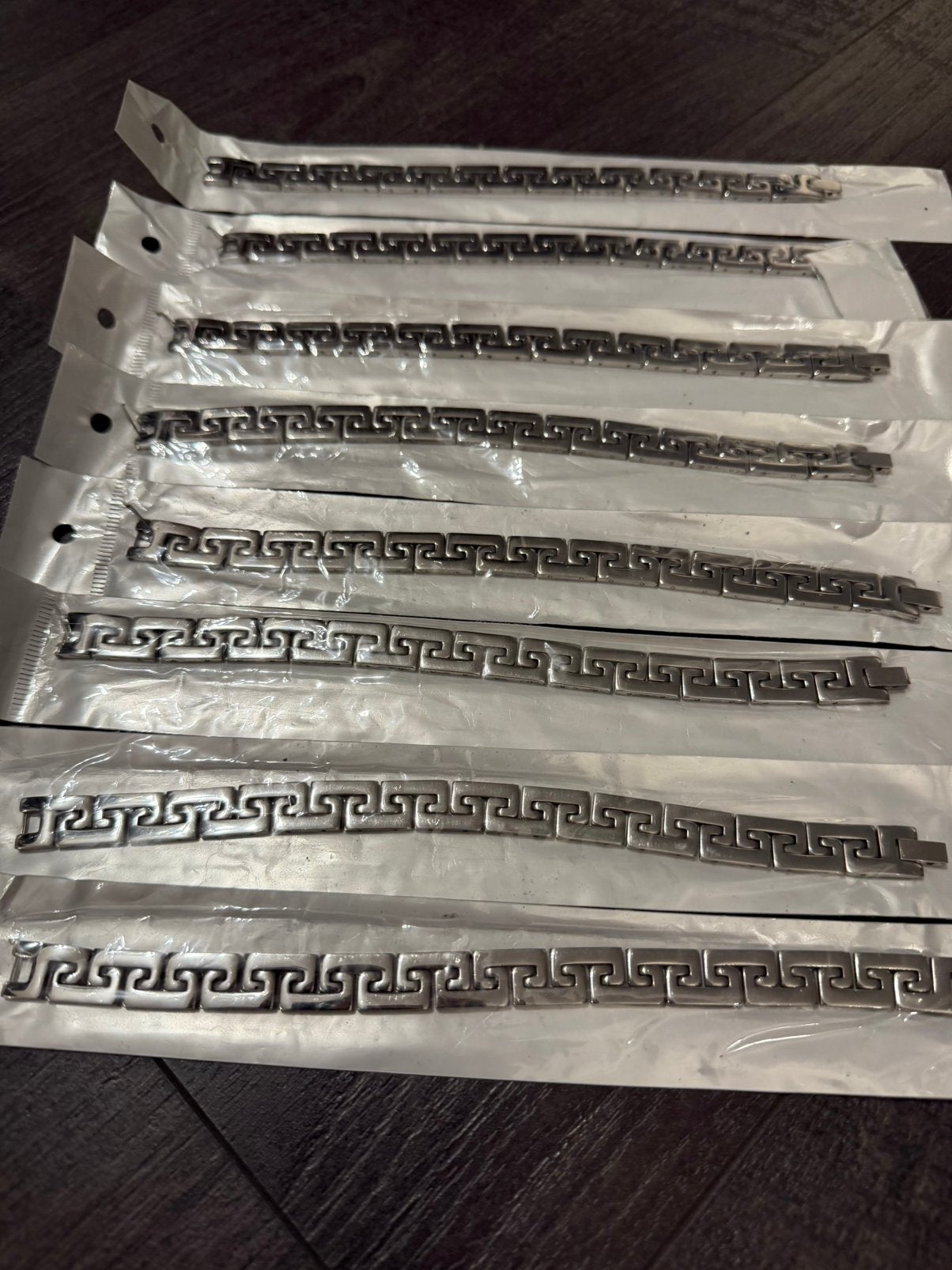 Partij 8 stuks mooue stoere stalen armbanden A3/7, Verzenden, Nieuw, Zilver, Staal