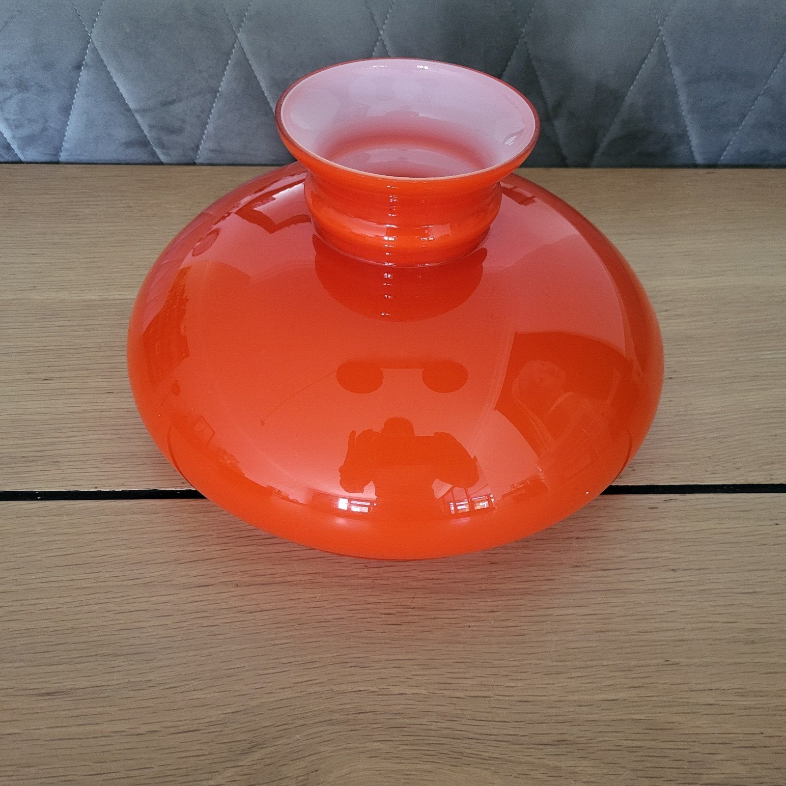 Vintage oranje opaline glazen lampenkap Jaren 70 Space Age, Huis en Inrichting, Lampen | Lampenkappen, Gebruikt, Overige typen