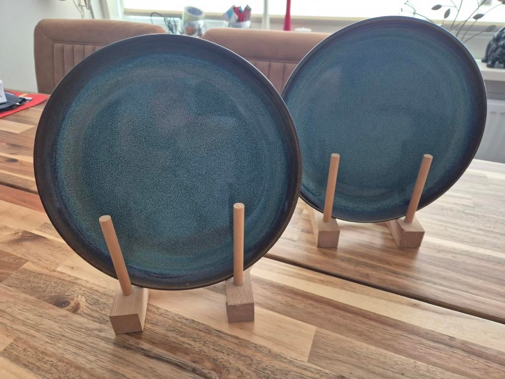 Houten bordenrek voor 6 borden, Gebruikt, Bordenrek, Hout, Ophalen of Verzenden
