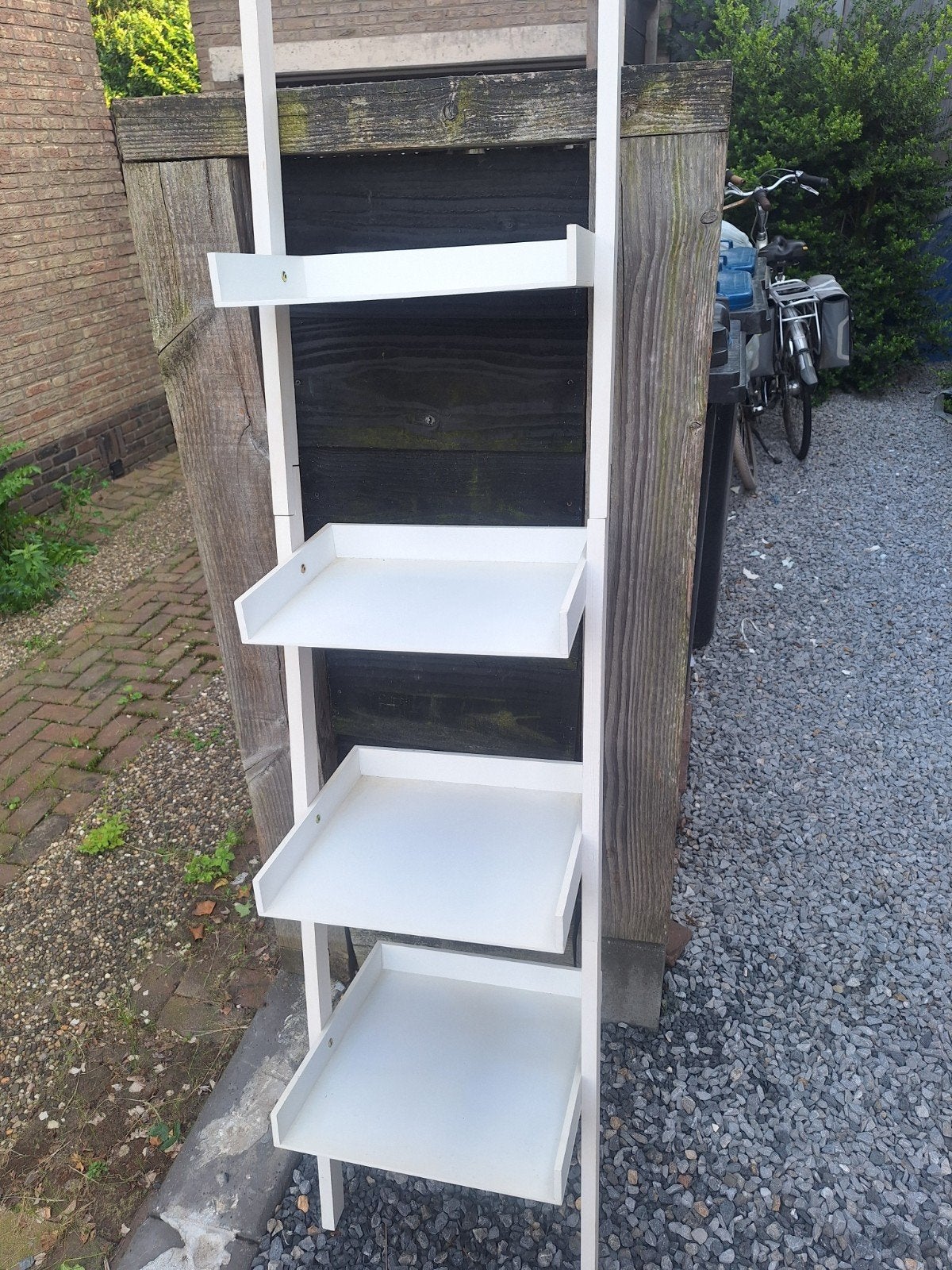 Witte ladderrek met 4 planken, Ophalen, Gebruikt