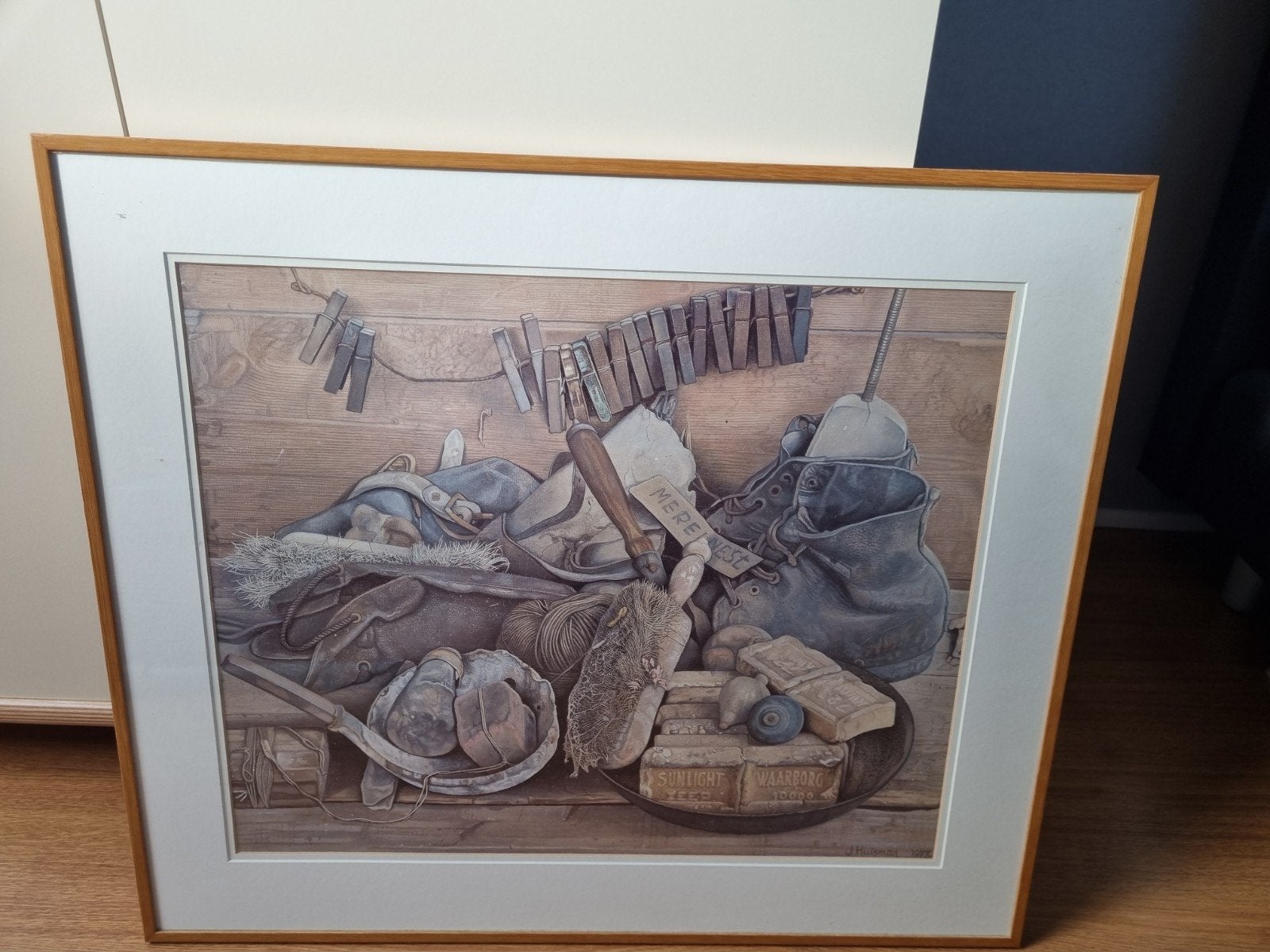 ingelijste foto Jopie Huisman, Antiek en Kunst, Ophalen, Realistisch, Stilleven, Ingelijst