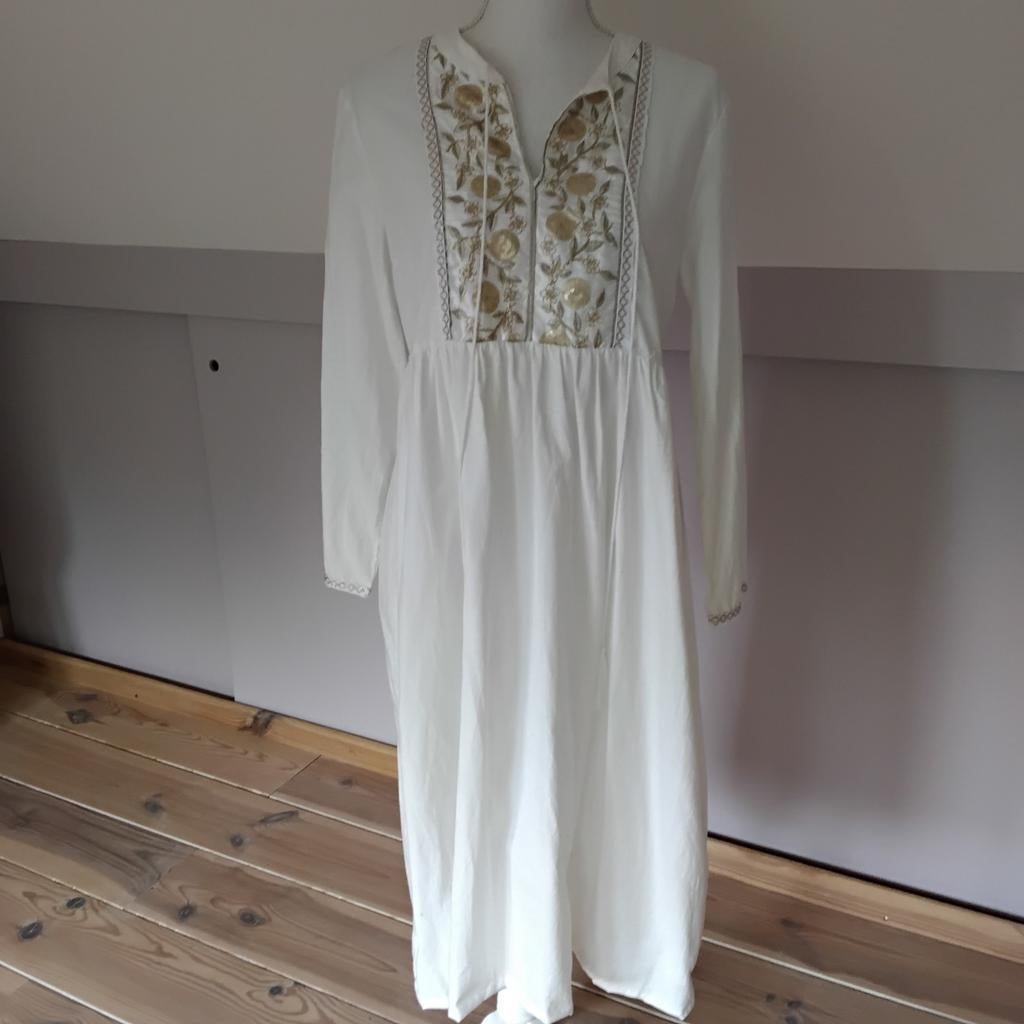Boho ibiza goud witte jurk maat m, Maat 38/40 (M), Wit, Nieuw, Ophalen of Verzenden