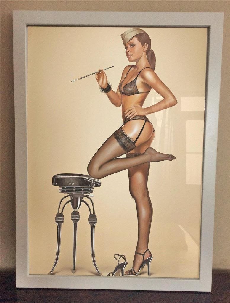 SEXY USA LEGER PIN UP Kunst Poster in Lijst, Verzenden, Landmacht, Nederland, Foto of Poster