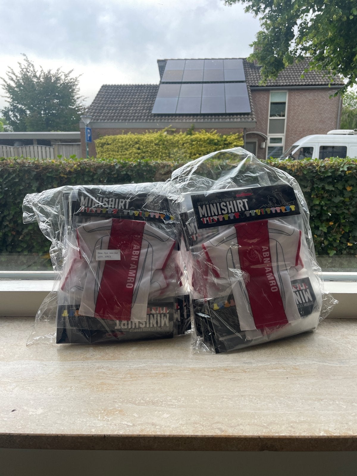 40x Mini Ajax T-shirts - Nieuw in verpakking, Ophalen, Nieuw, Overige maten, Wit