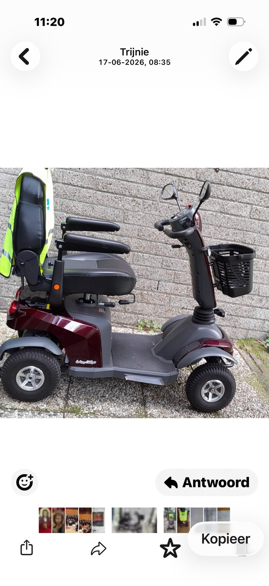 Scootmobiel. Galaxy cityflyer 4, Ophalen