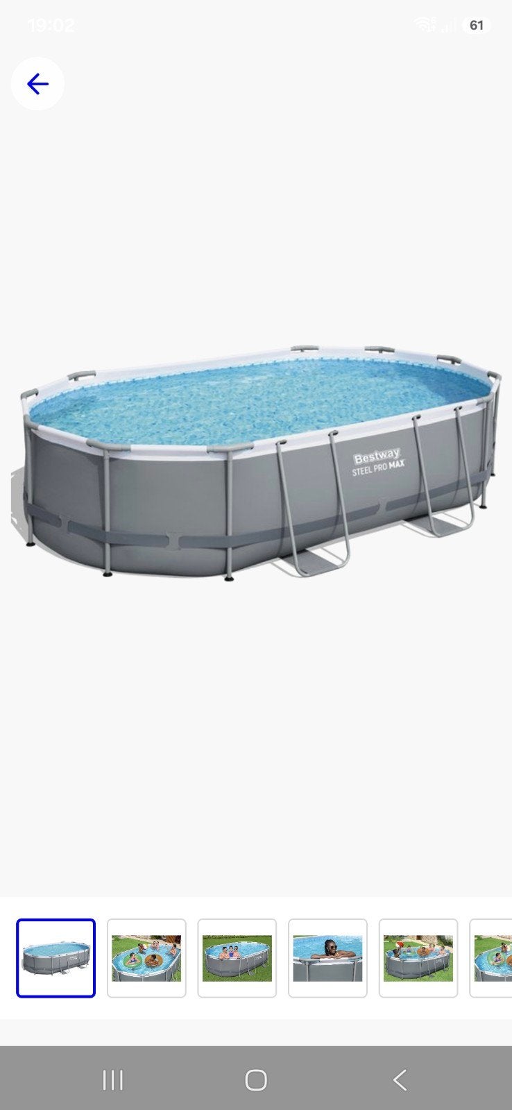 Bestway Steel Pro Max Ovaal Opzetzwembad, Ophalen, Gebruikt, 200 tot 300 cm, 80 tot 120 cm