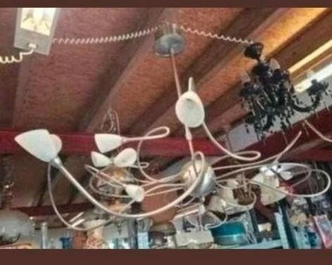 14 armige rvs lamp, Ophalen, Zo goed als nieuw