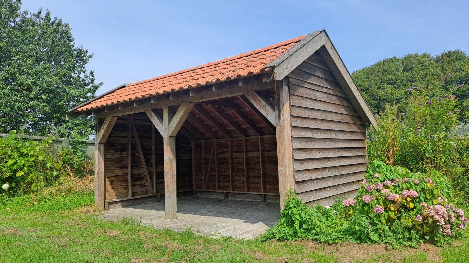 Tuinhuisje overkapping 5m x 3m, Ophalen, Gebruikt, Tuinhuis, 250 tot 500 cm