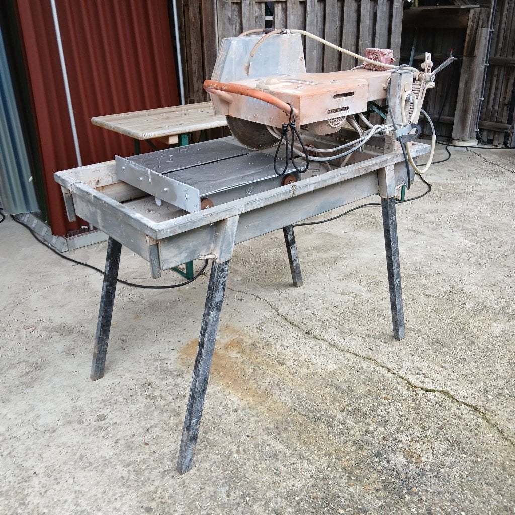 Stenenzaag 3 pk op stroom,  incl 350mm diamantblad, Doe-het-zelf en Verbouw, Gereedschap | Zaagmachines, Ophalen, Gebruikt, Onbekend