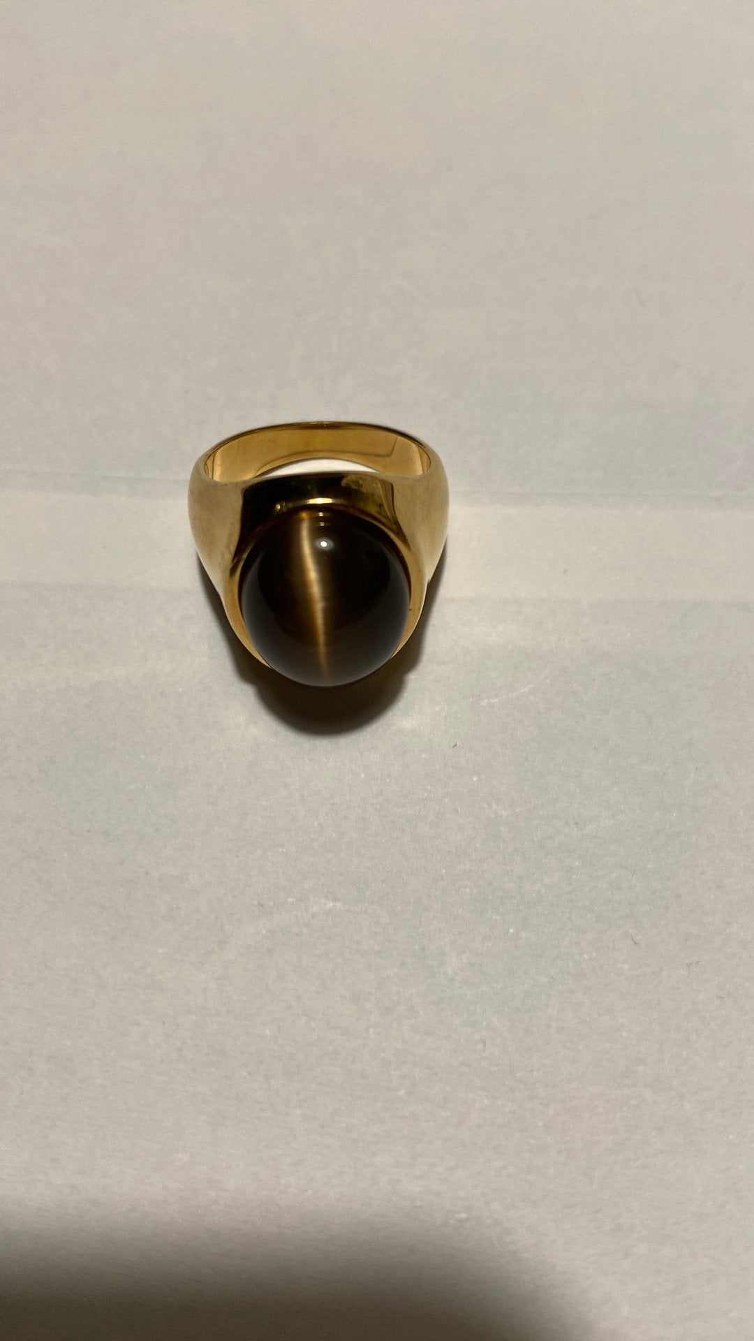 Ring double met tijgeroog maat 17, Ophalen of Verzenden, Overige materialen, Ring, Met edelsteen
