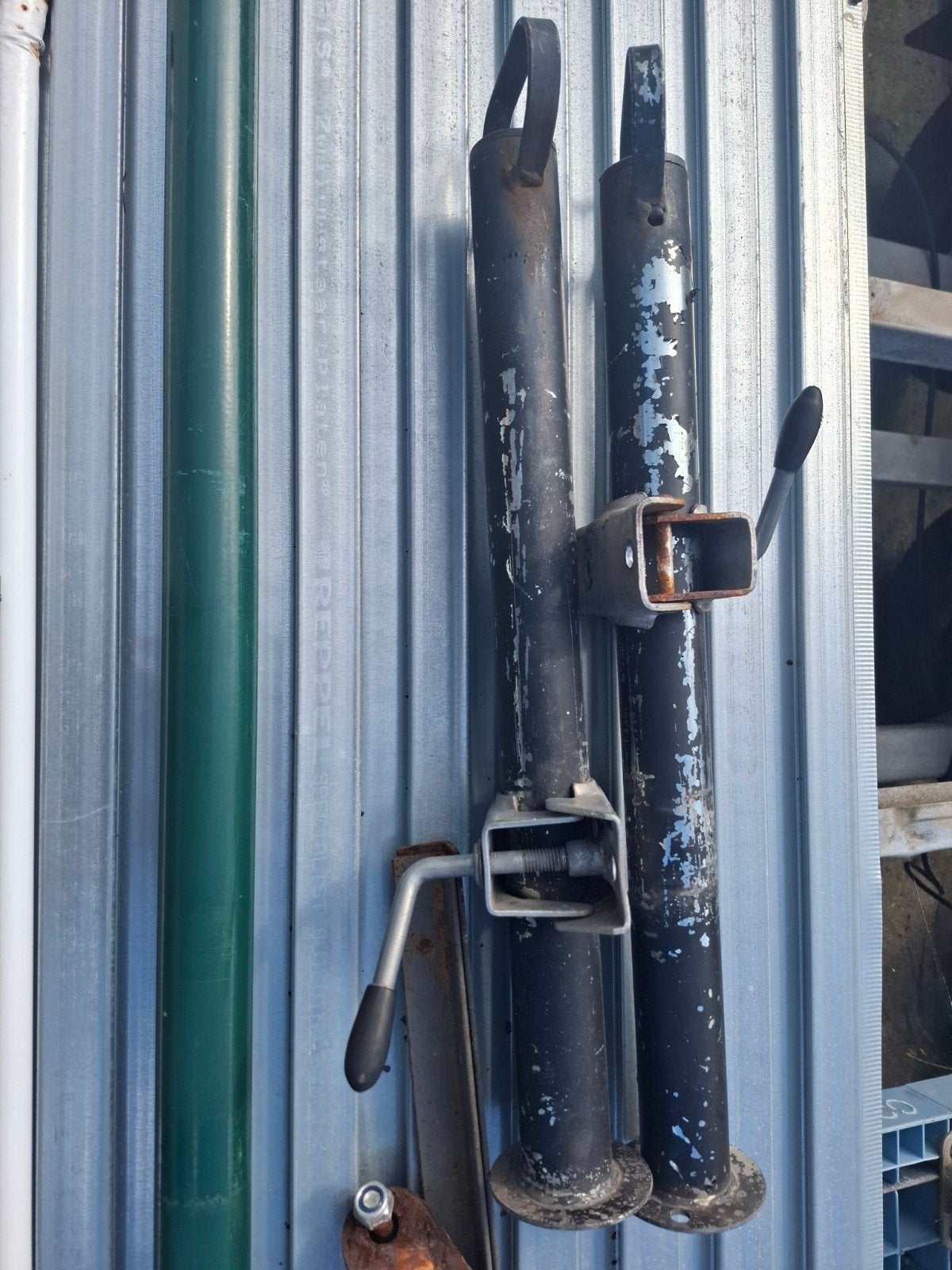 Aanhanger steunpoten instelbaar + universele trekhaakkogel, Ophalen of Verzenden, Gebruikt