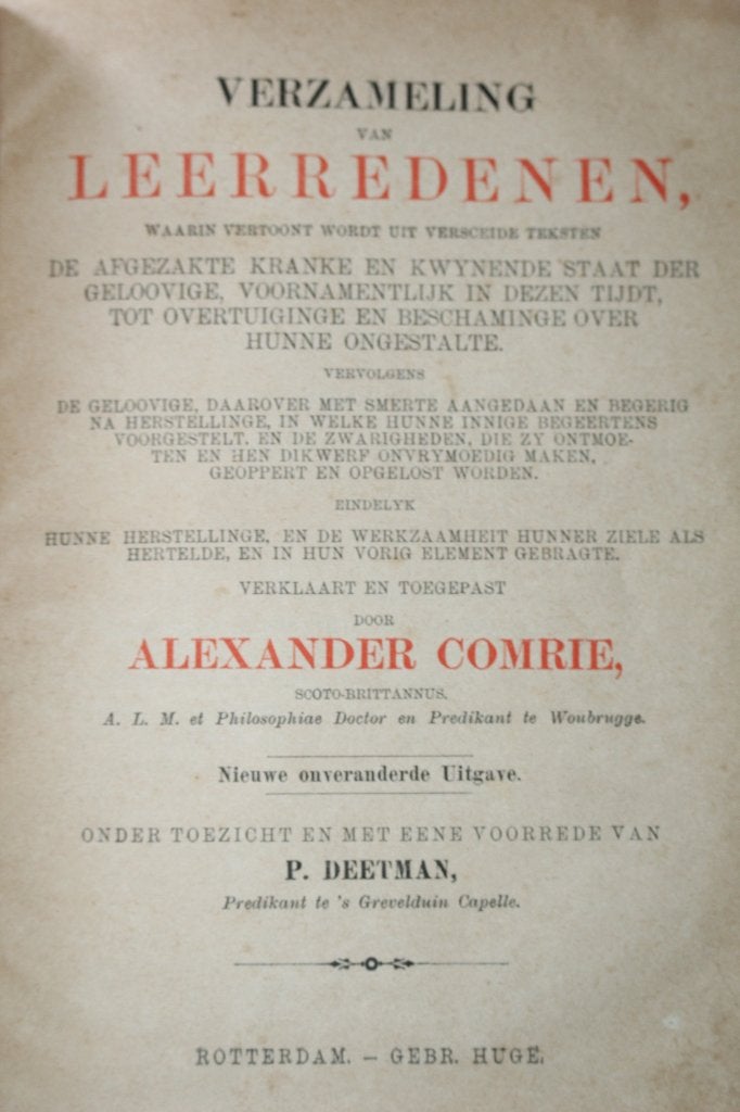 Alexander Comrie - Verzameling van leerredenen, Ophalen of Verzenden, Gelezen, Christendom | Protestants