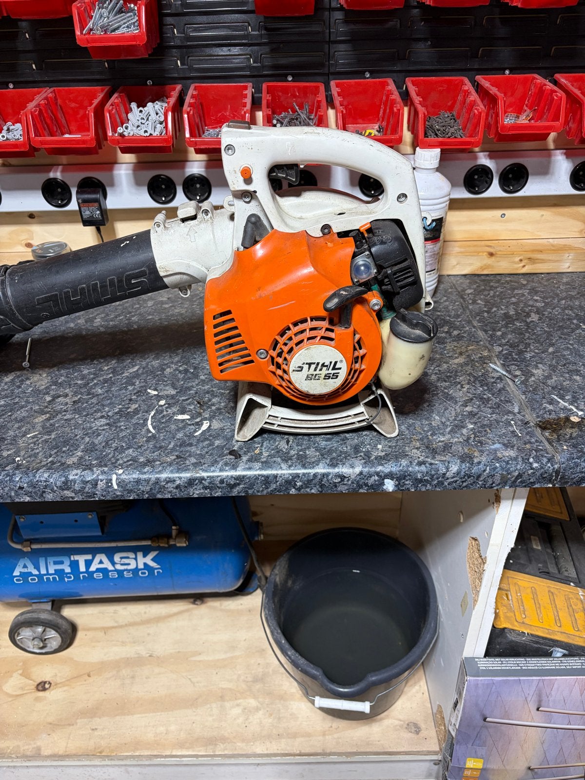 Stihl BG 55 Bladblazer - Benzine, Gebruikt, Ophalen of Verzenden, Gebruikt, Benzine, Handgedragen