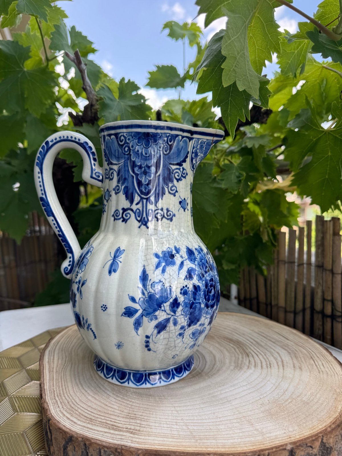 Handbeschilderde Delftse faience kan / vaas, 1948, Ophalen of Verzenden