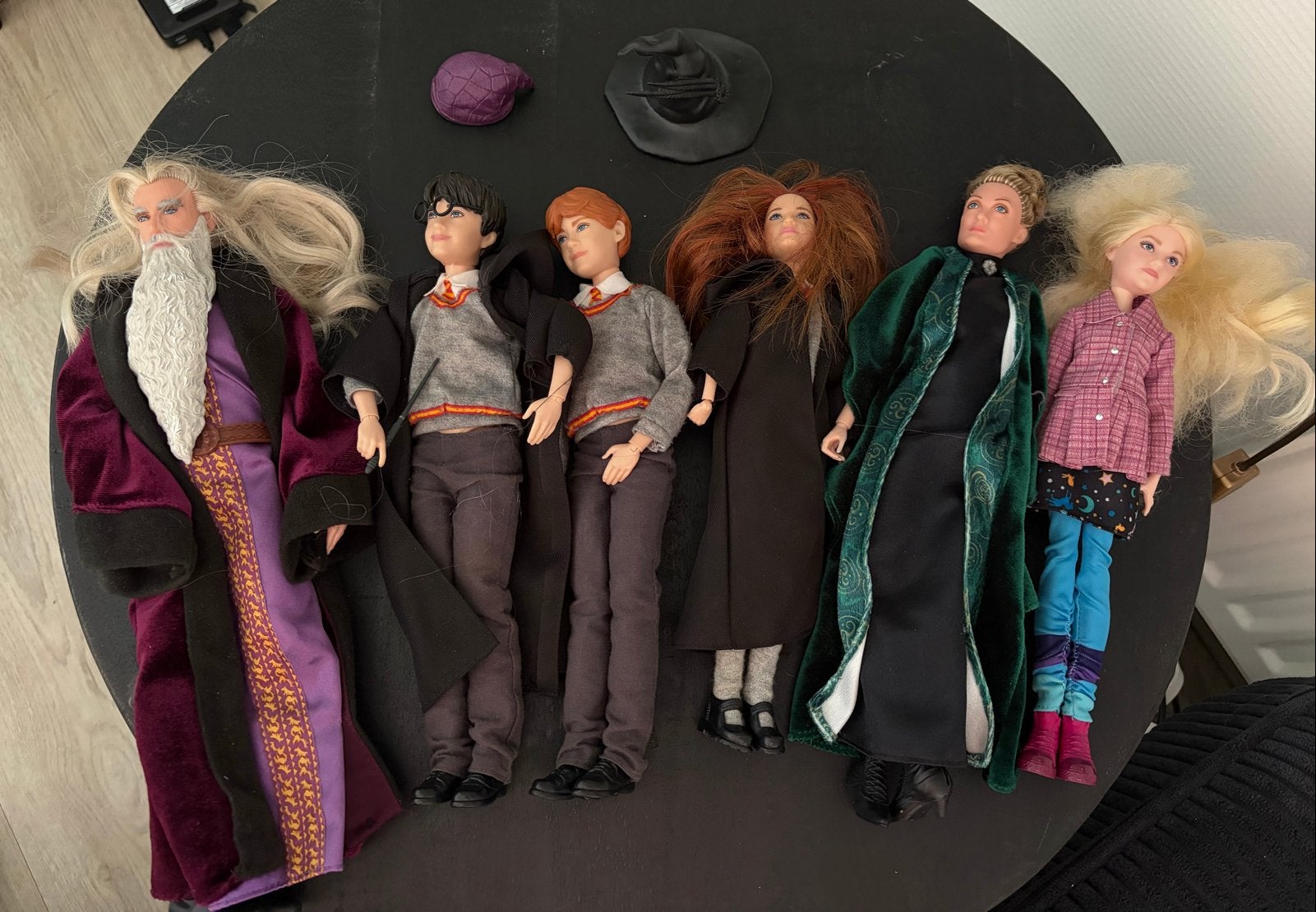 Harry Potter poppen set - Dumbledore, Harry, Ron, Ginny, Min, Verzamelen, Harry Potter, Ophalen of Verzenden, Gebruikt, Overige typen