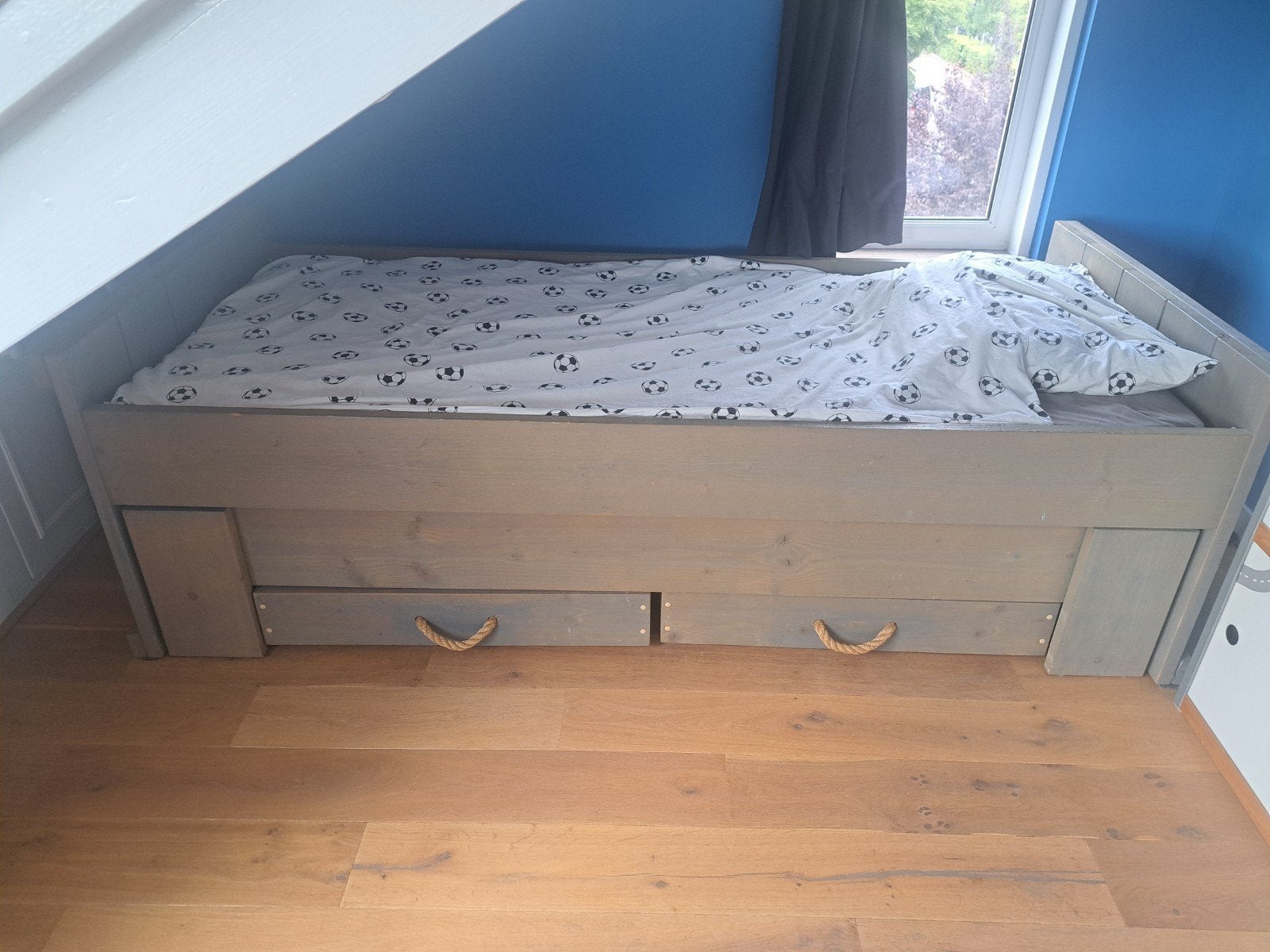 Uitschuifbed steigerhout Rockwood, 85 tot 100 cm, Gebruikt, 180 cm of meer, Ophalen