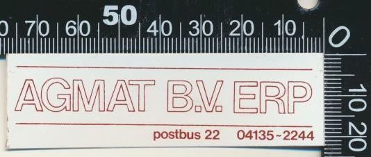 Sticker: Agmat - Erp, Verzamelen, Stickers, Zo goed als nieuw, Bedrijf of Vereniging, Ophalen of Verzenden