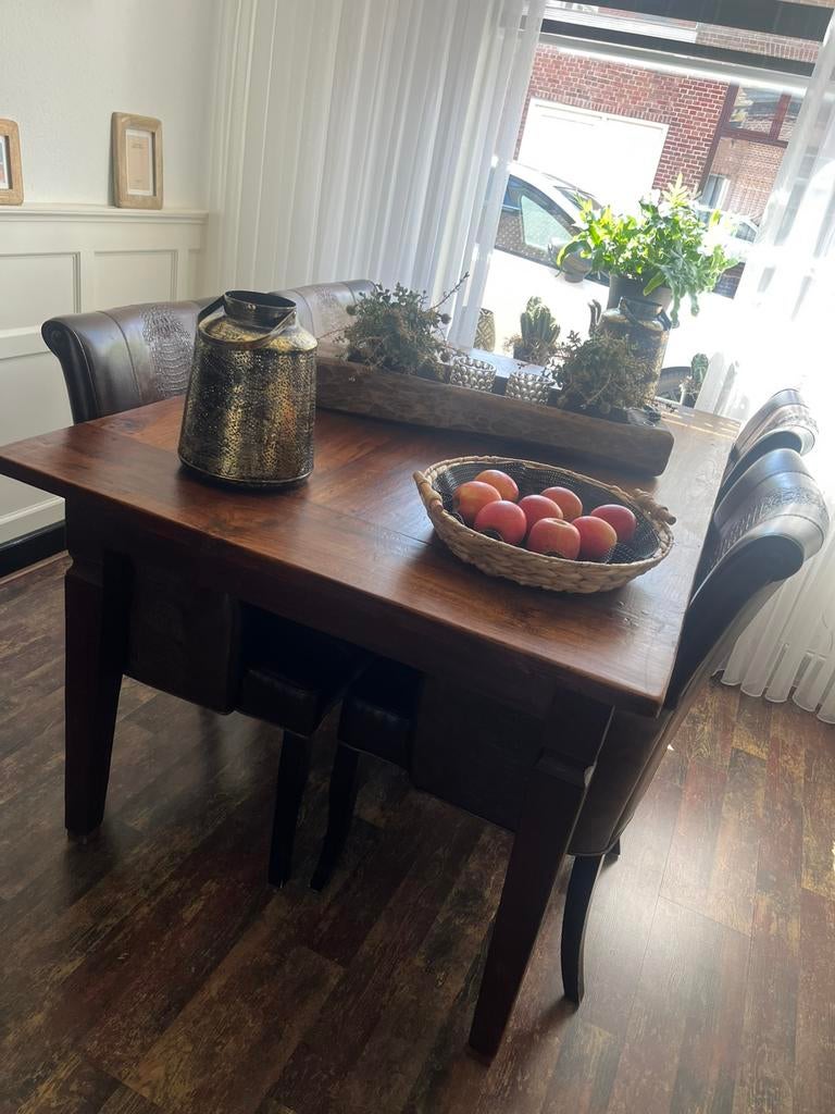 Eet hoek met 4 fauteuils moet weg ivm verbouwing, Ophalen of Verzenden, Zo goed als nieuw, 4 tot 6 stoelen