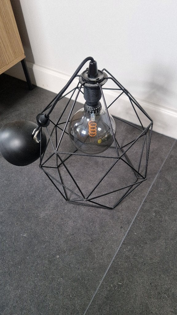 Hanglamp zwart, Ophalen of Verzenden, Zo goed als nieuw, Metaal