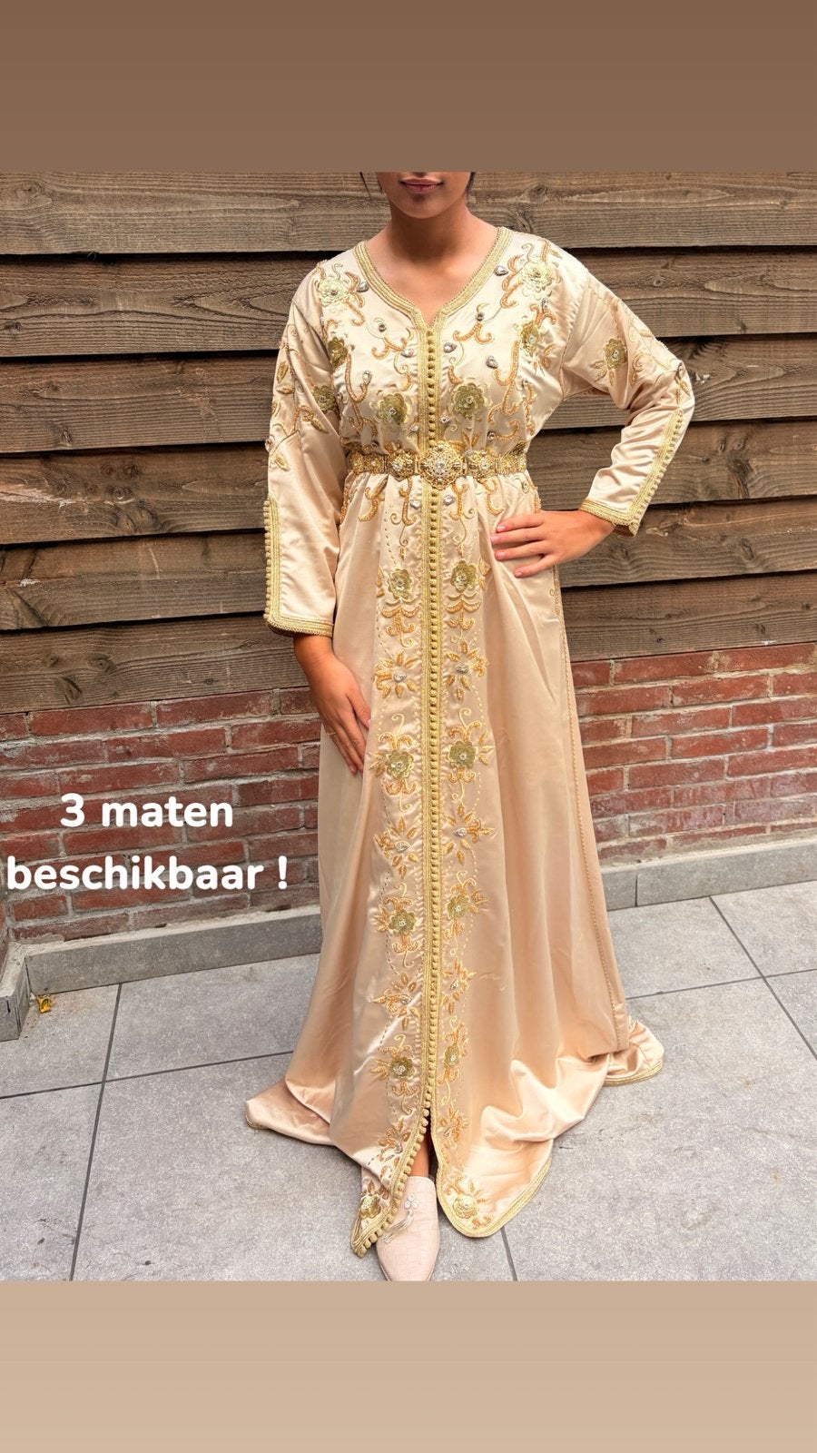 Caftan set moeder-dochter - 3 maten beschikbaar, Beige, Nieuw, Ophalen of Verzenden, Maat 34 (XS) of kleiner