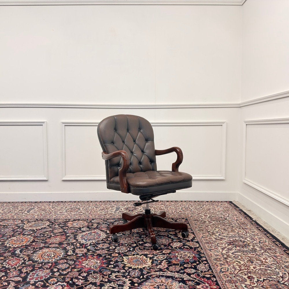 Klassiek Engels Chesterfield Bureaustoel, Ophalen of Verzenden