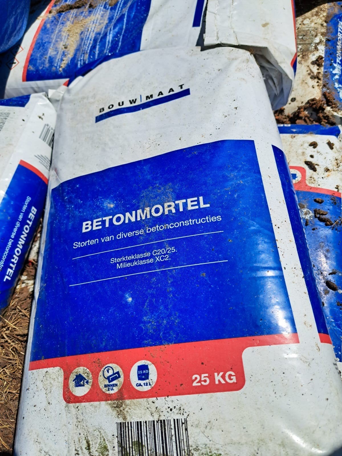 Betonmortel C20/25 opbrengst voor dierenasiel, Ophalen, 15 m² of meer, Folie