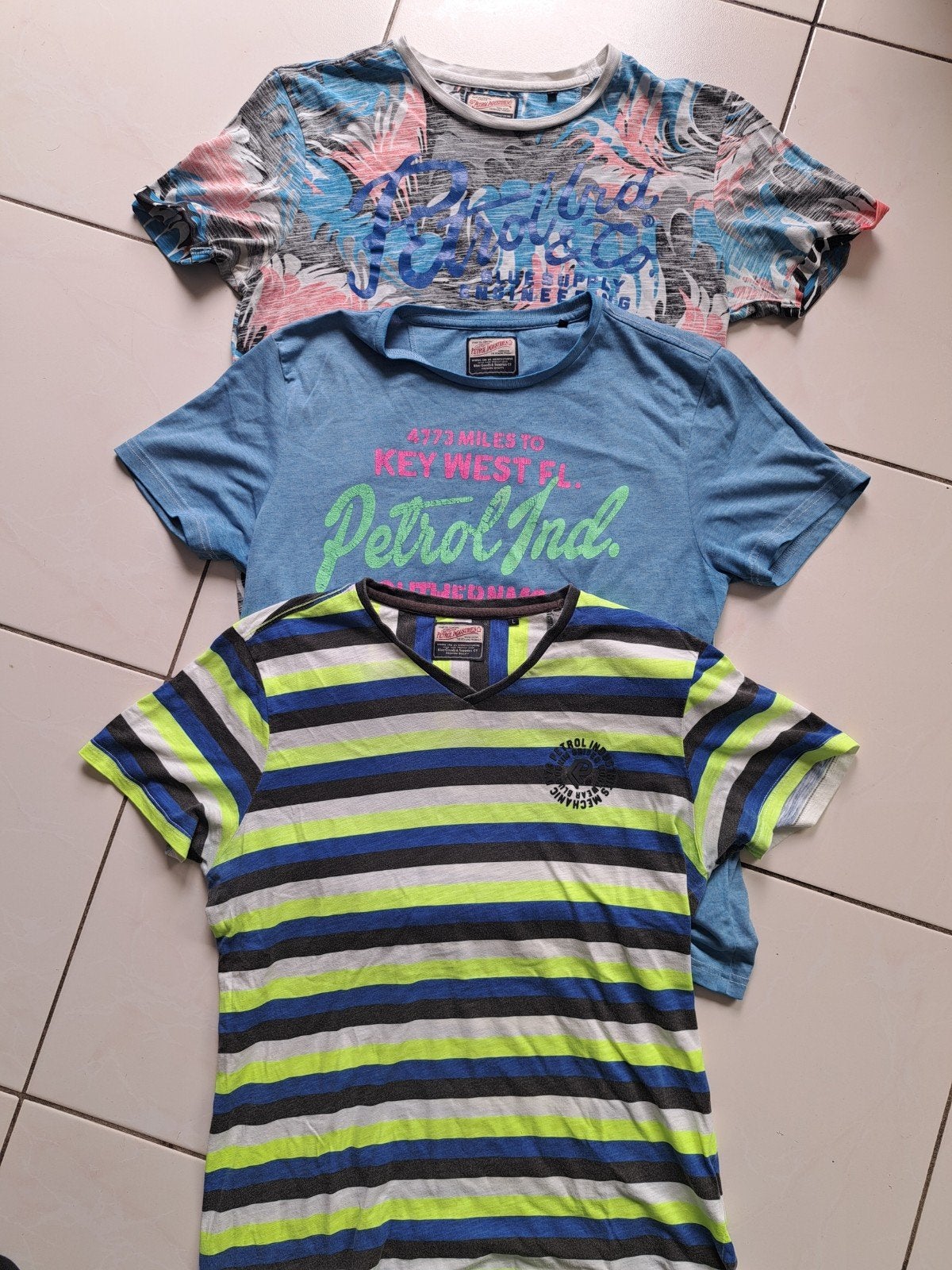 Petrol Industries T-shirts (3 stuks) - Maat M, Petrol Industries, Ophalen of Verzenden, Gedragen, Meerkleurig