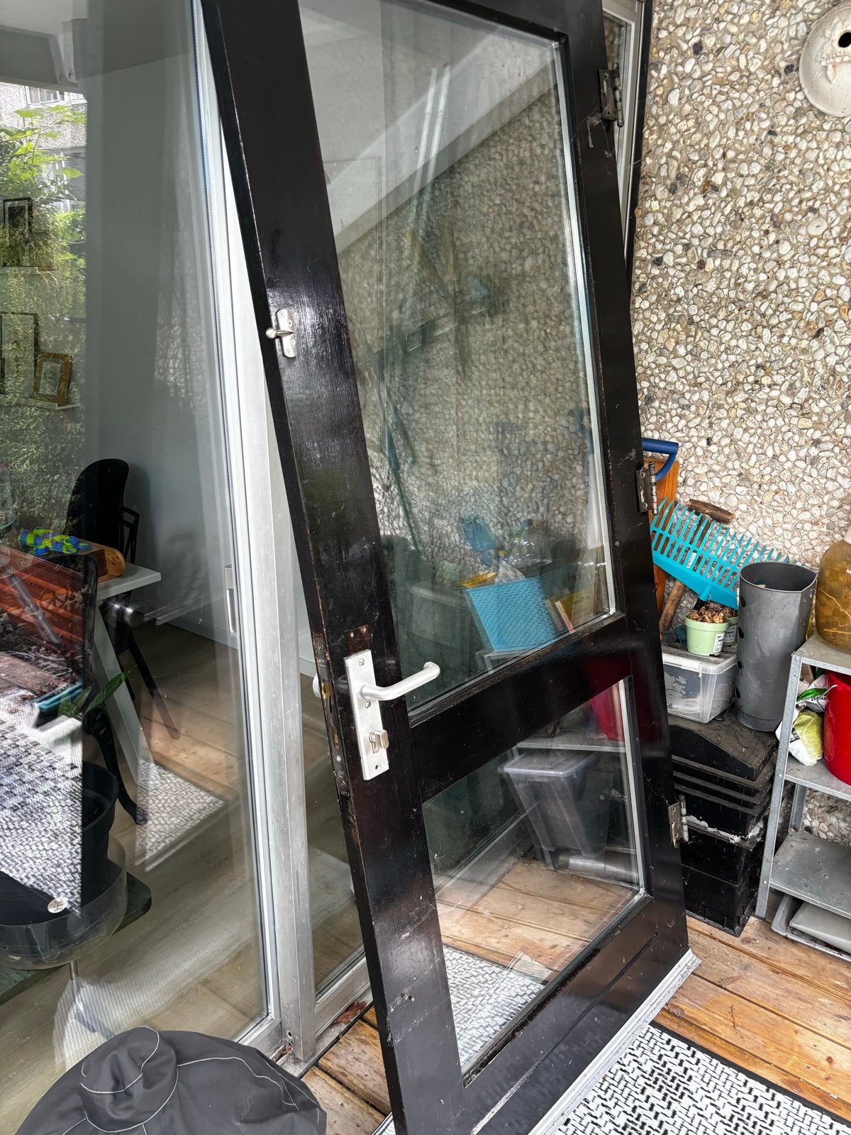 Voordeur 93x210 cm rechtsdraaiend met dubbel glas, Doe-het-zelf en Verbouw, Deuren en Horren, Ophalen, Gebruikt, 80 tot 100 cm