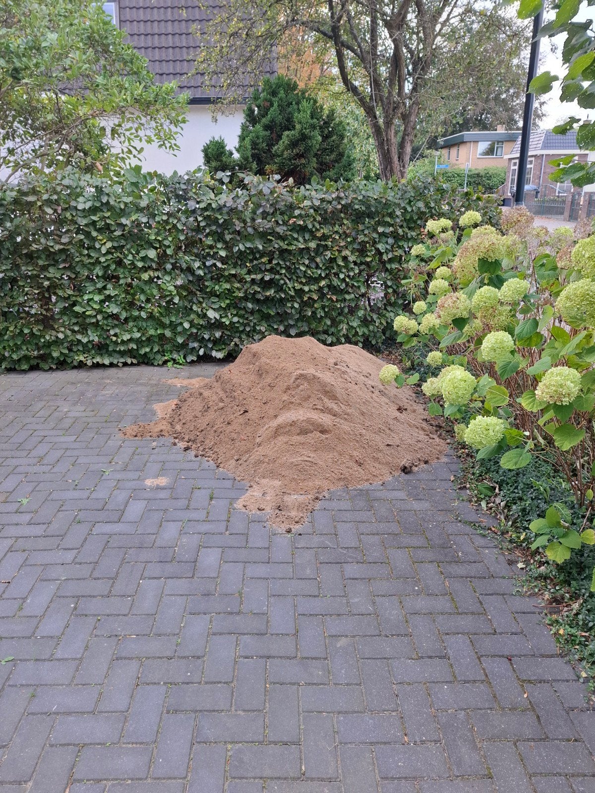 Gratis Ophoogzand/Straatzand af te halen, Tuin en Terras, Ophalen, Gebruikt, Straatzand