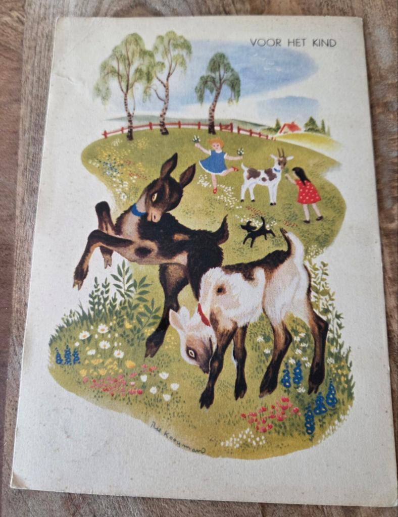 Spelende geitjes - Rie Kooyman, Verzenden, 1940 tot 1960, Gelopen, Kinderen