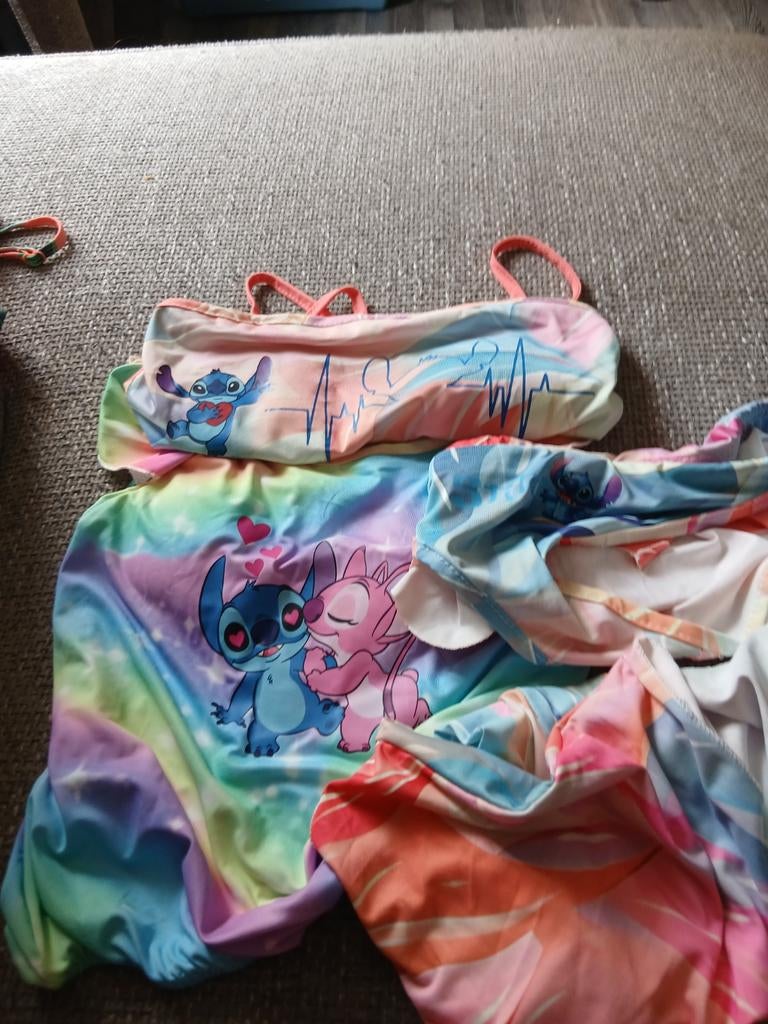 Stitch en Angel bikini set - Meisjes zwemkleding,9-10 jaar, Disney, Meisje, Ophalen of Verzenden, Zo goed als nieuw