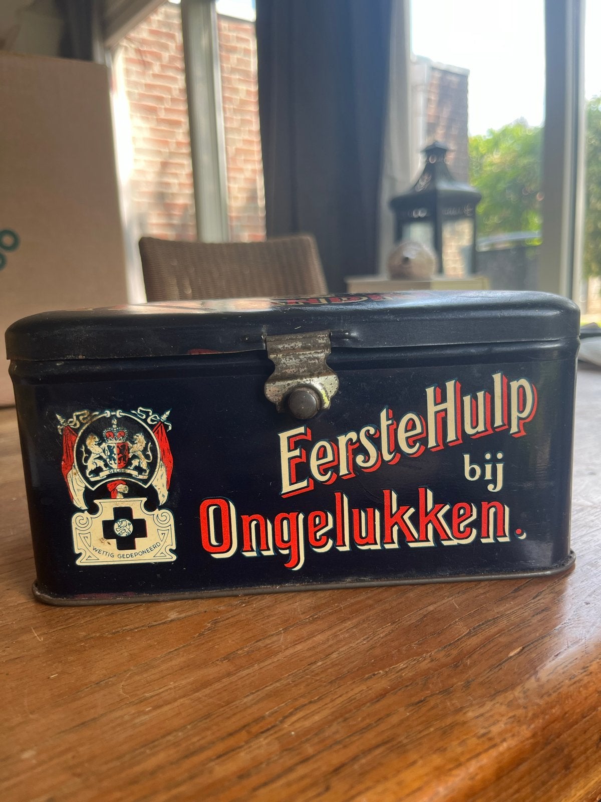 Antieke EHBO Verbandtrommel B - Eerste Hulp bij Ongelukken, Ophalen of Verzenden, Gebruikt, Overige