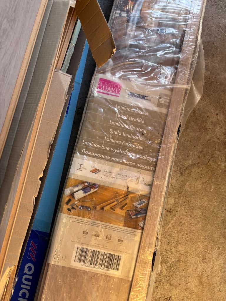 Laminaat ongebruikt, Ophalen, 50 tot 150 cm, Zo goed als nieuw, 10 m² of meer
