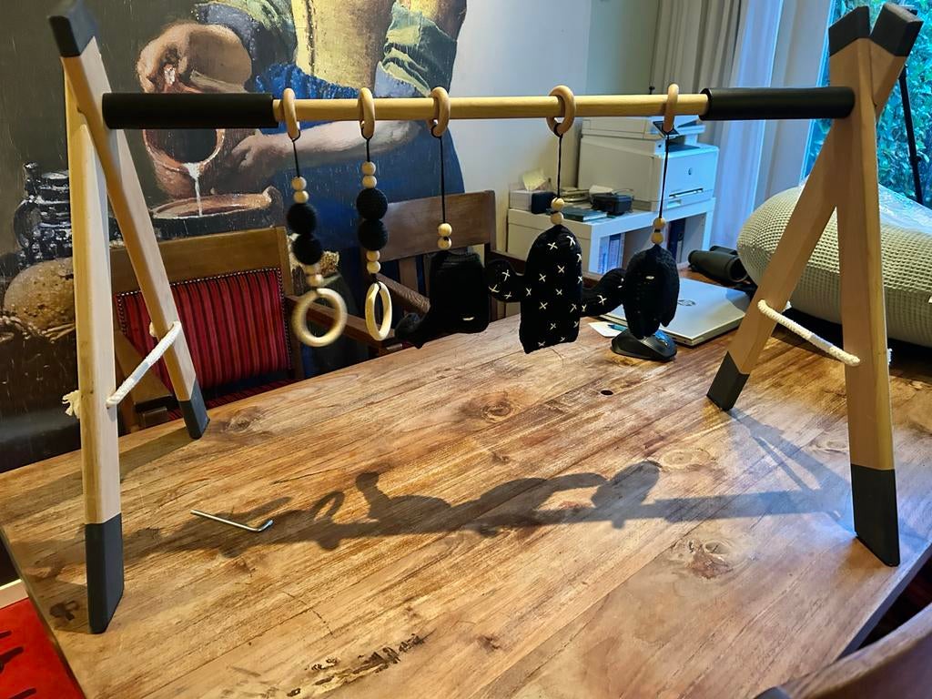 Houten babygym met stoffen hangers, Ophalen of Verzenden, Zo goed als nieuw, Babygym
