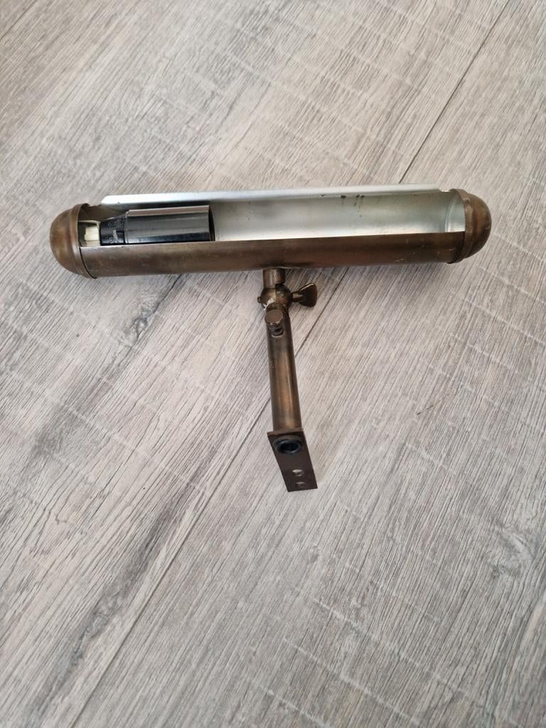 Vintage messing schilderijlamp - Art Deco stijl, Ophalen of Verzenden
