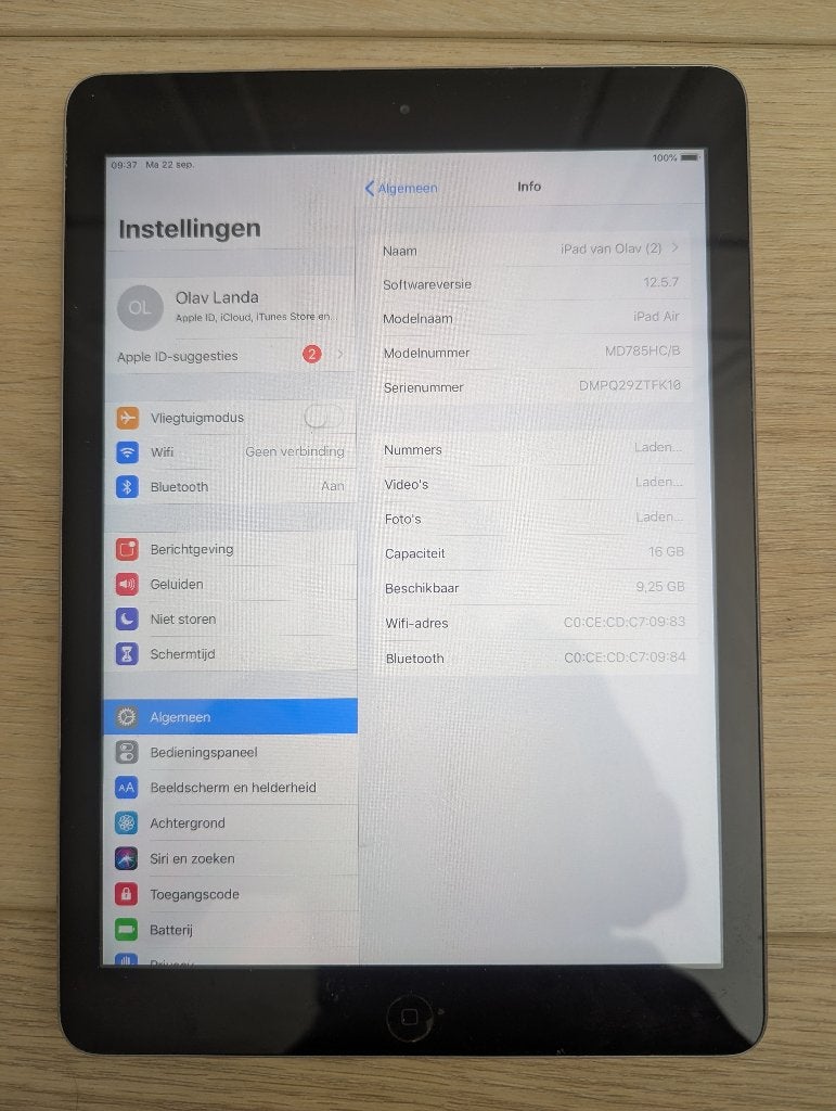 Foto 2 van Apple iPad Air 1 (A1474)