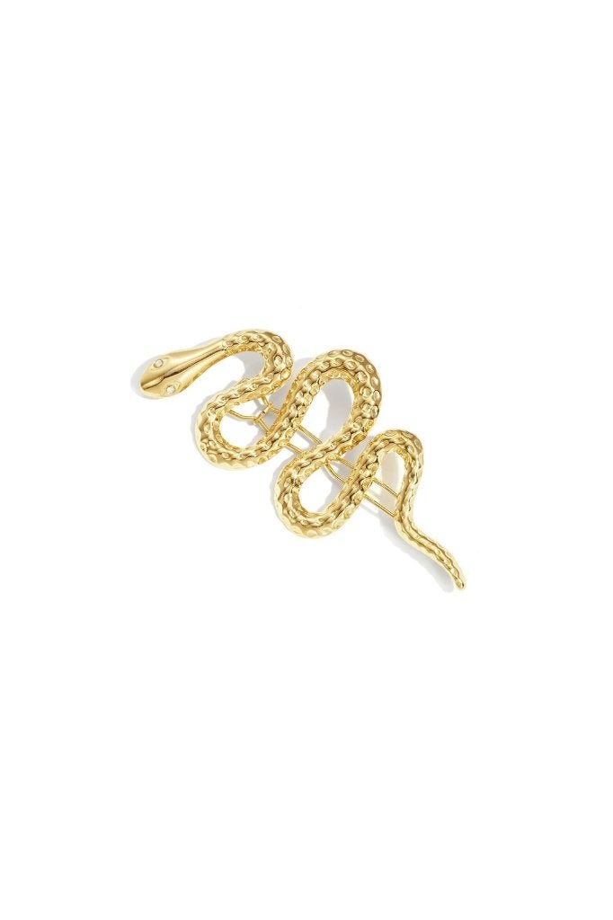 Broche haarspeld slang met steentjes, Ophalen of Verzenden, Nieuw, Goud, Zilver