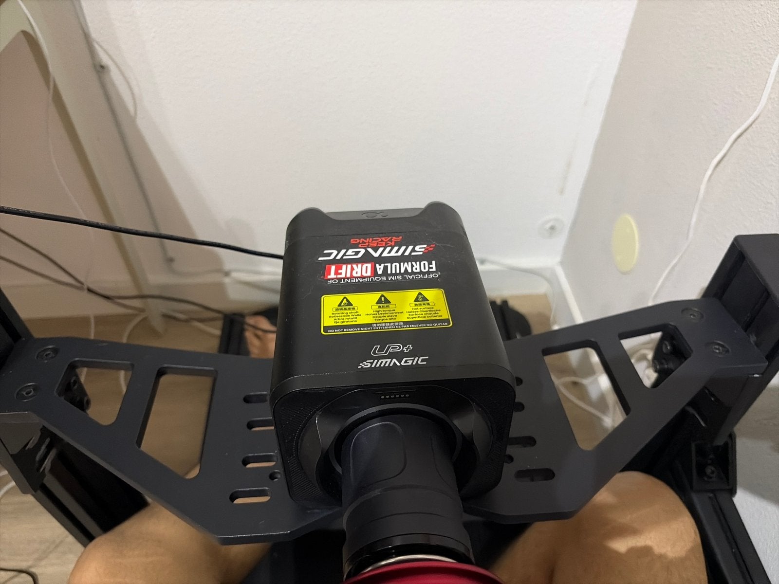 Simagic evo sport met simube shaft extension